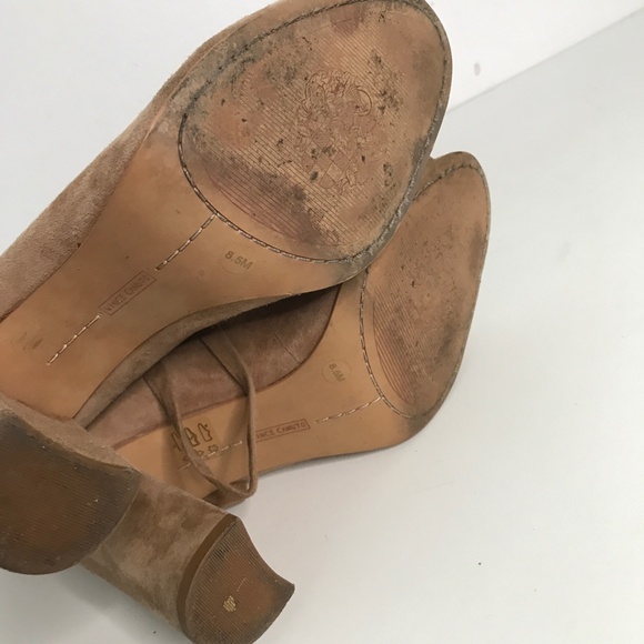 Vince Camuto Brown Suede Lace up Ankle Tie Heels Womens 8 - Picture 6 of 9